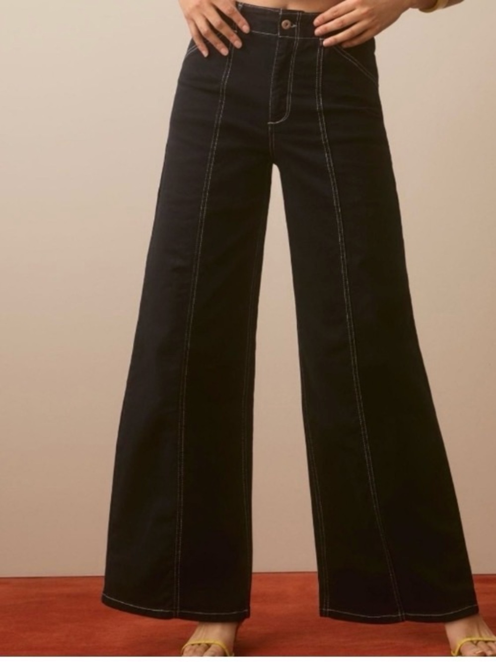 Maeve by Anthropologie Black High-Rise Wide Leg Pants